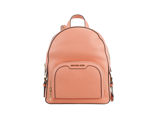 Jaycee Medium Sherbert Pebbled Leather Zip Pocket Backpack Bookbag