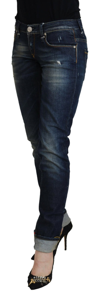 Elegant Slim Fit Low Waist Denim Pants