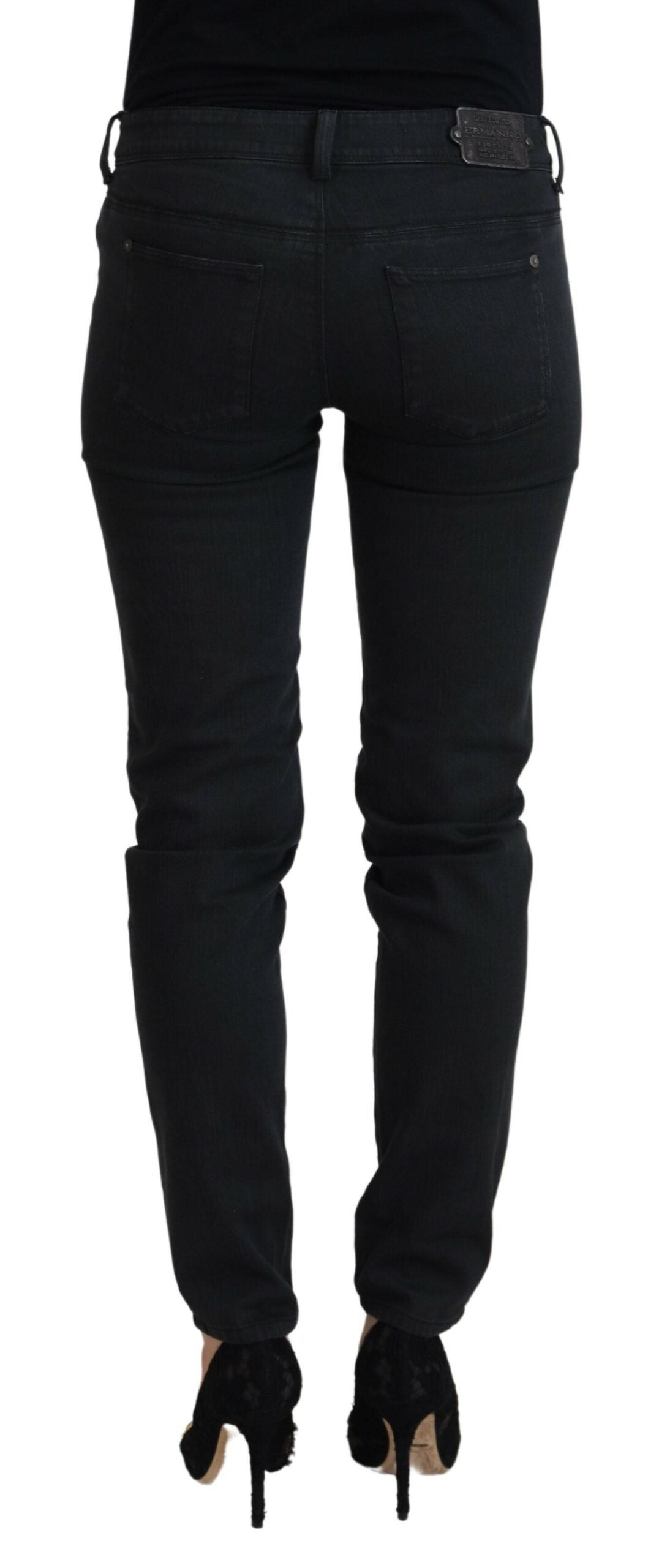 Chic Low Waist Black Skinny Jeans