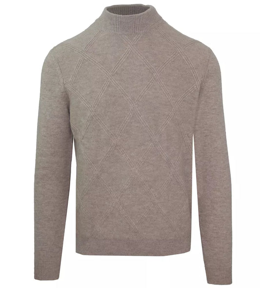 Beige Wool Men Sweater