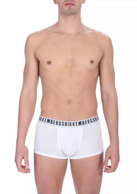 White Cotton Men Underwear Trunk Bi-Pack