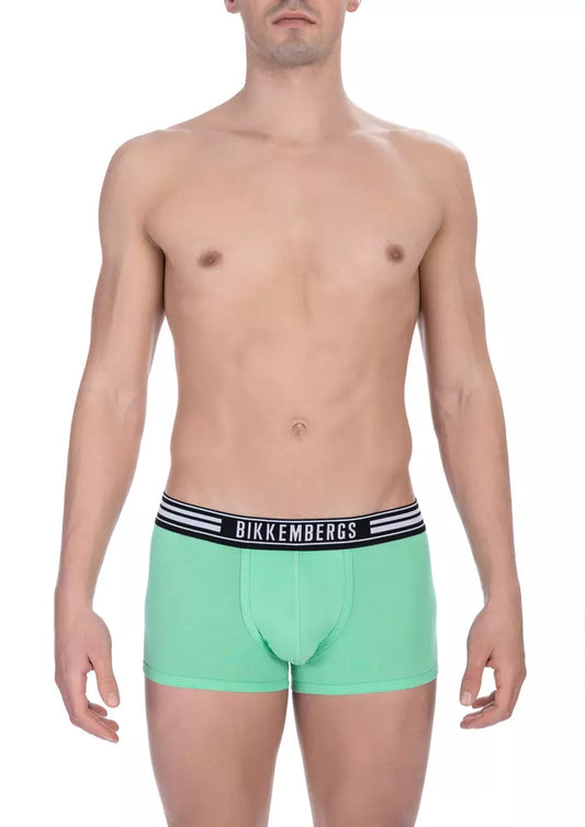 Green Cotton Men Underwear Trunk Duo