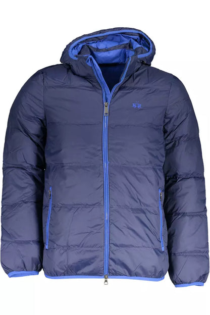 Blue Polyamide Men Jacket