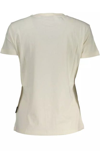 White Cotton Women T-Shirt