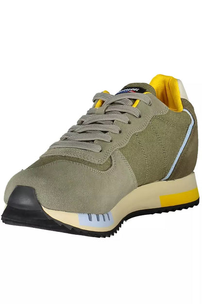 Green Leather Men Sneaker