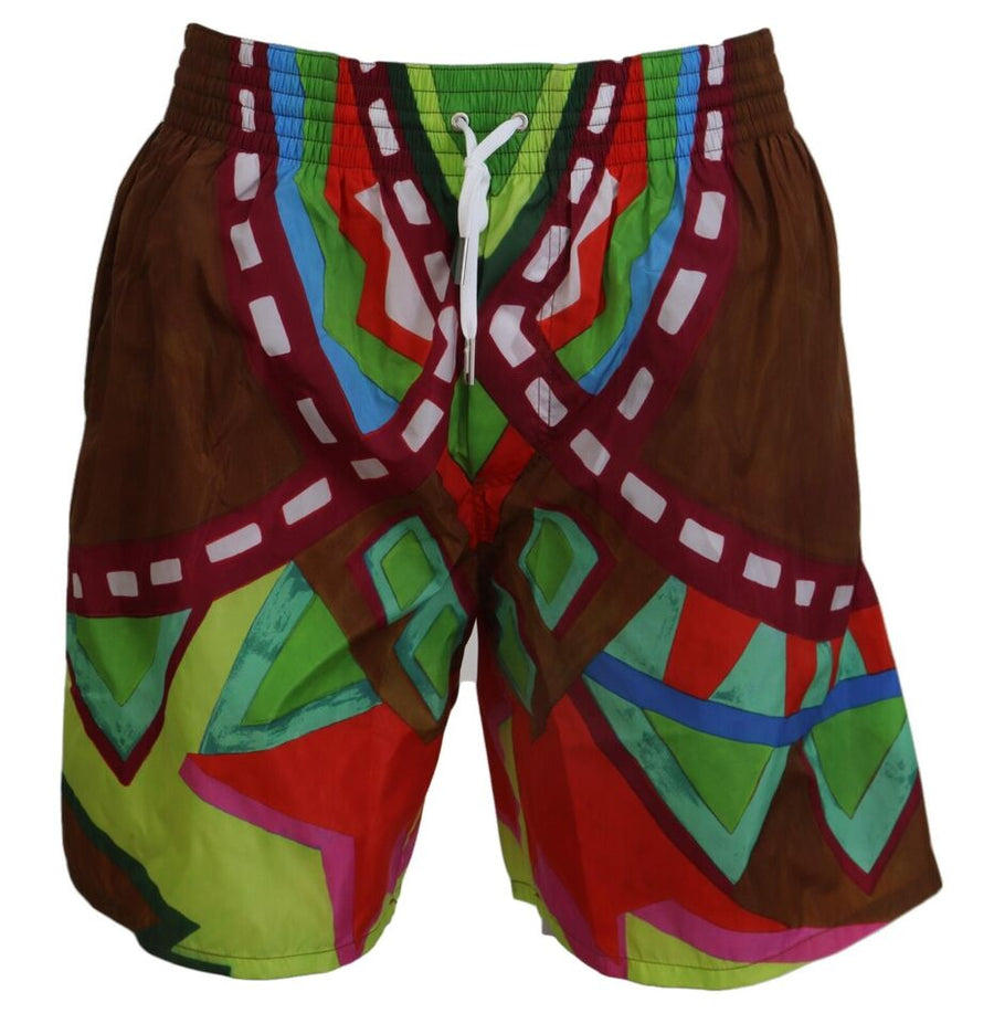 Multicolor Print Swim Shorts Boxer Style