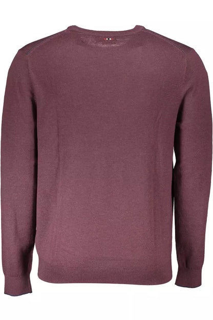 Purple Wool Men Sweater