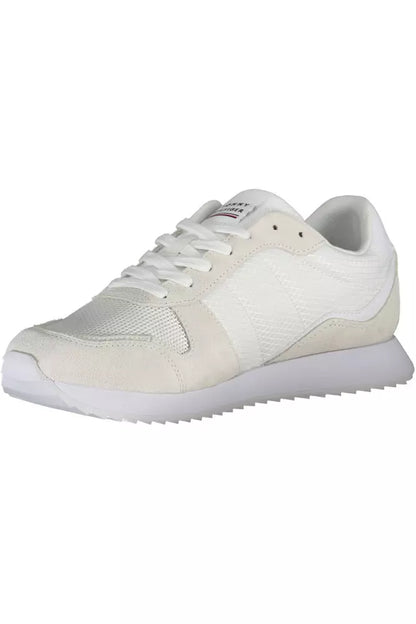 Eco-Conscious White Sneakers With Logo Accent