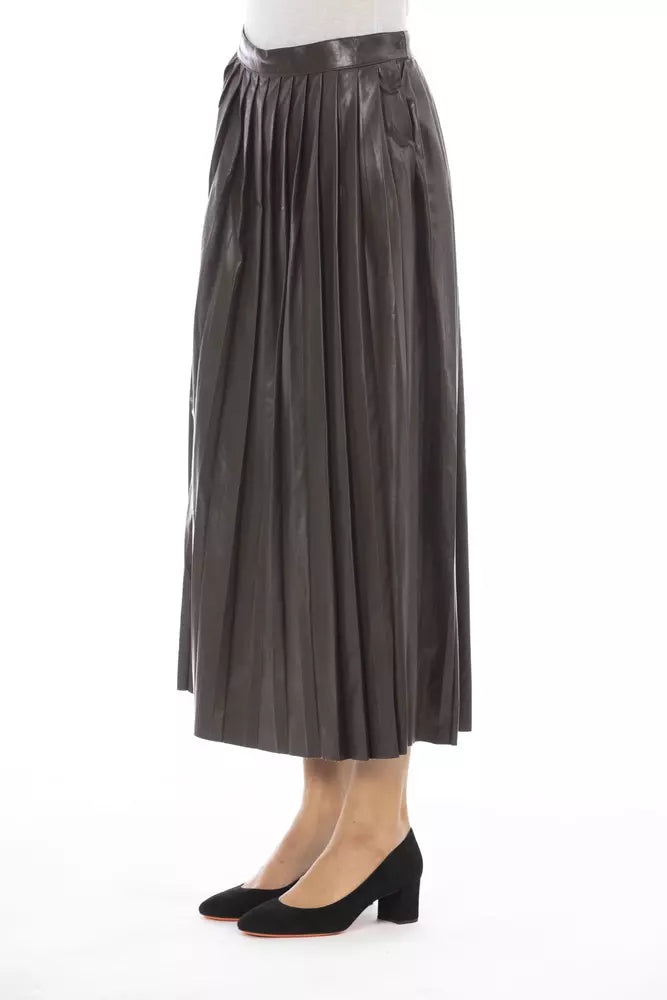 Brown Polyethylene Women Skirt