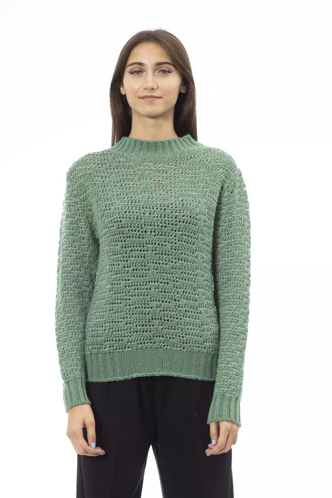 Green Merino Wool Women Sweater