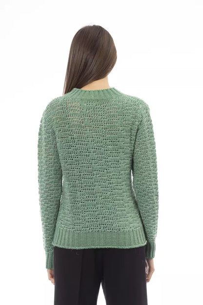 Green Merino Wool Women Sweater