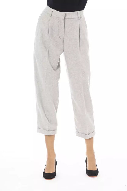 Gray Wool Women Pants