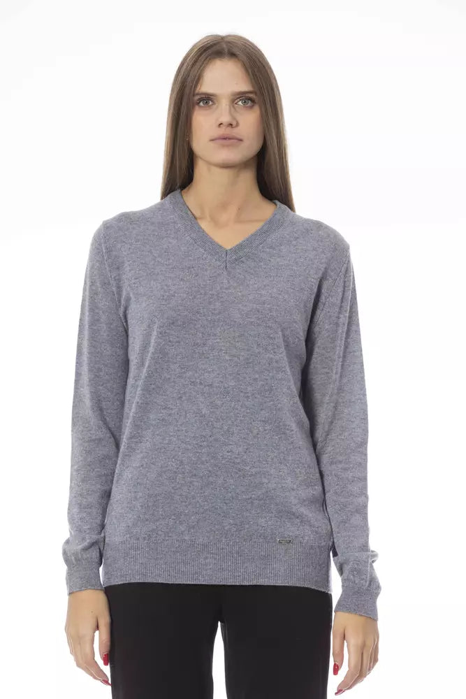 Gray Viscose Women Sweater