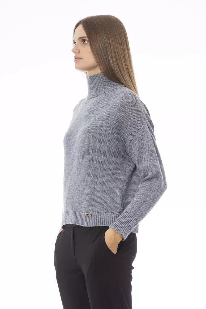 Gray Viscose Women Sweater