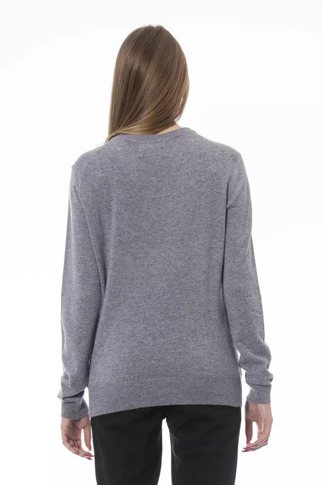 Gray Viscose Women Sweater