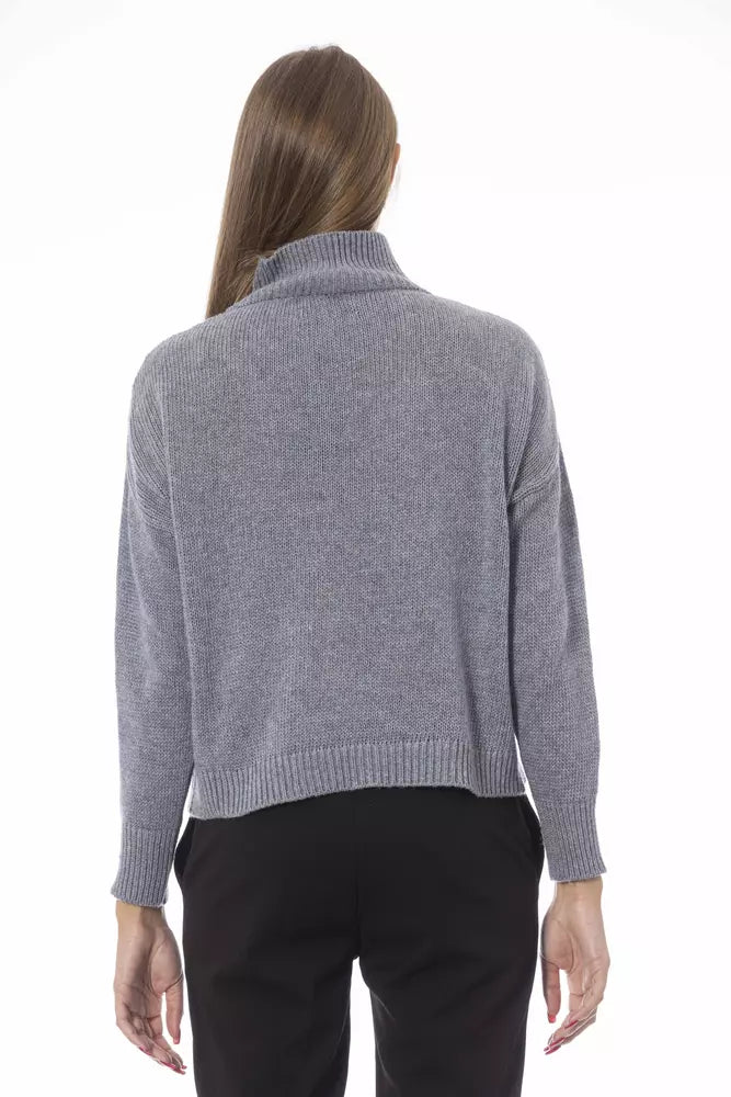 Gray Viscose Women Sweater