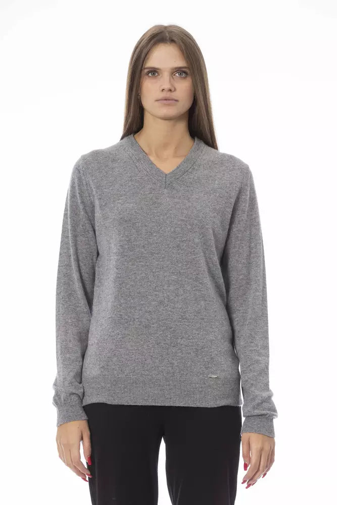 Gray Viscose Women Sweater