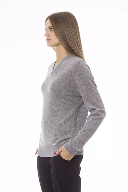 Gray Viscose Women Sweater