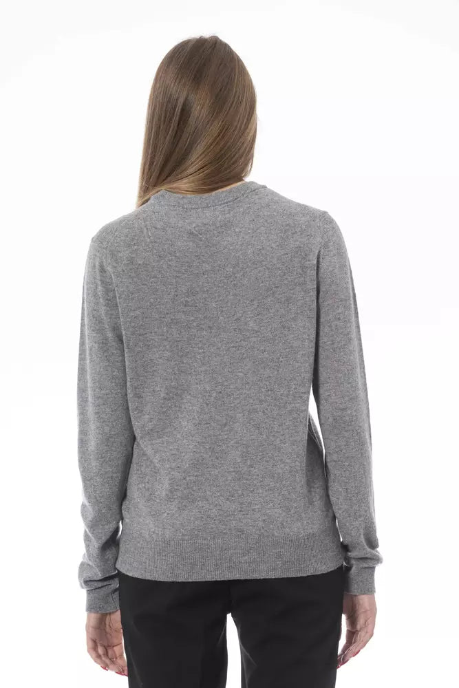 Gray Viscose Women Sweater