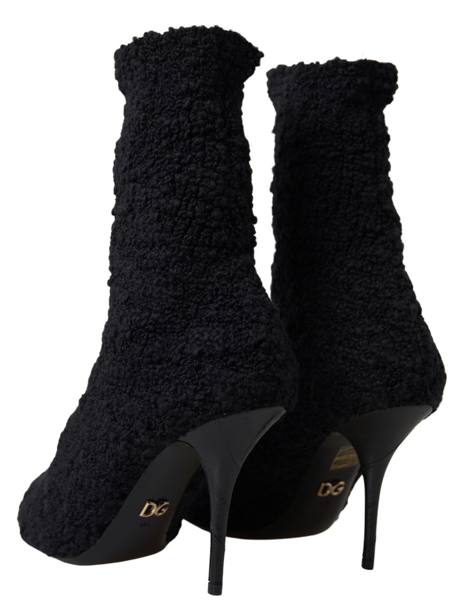 Elegant Virgin Wool Mid Calf Boots