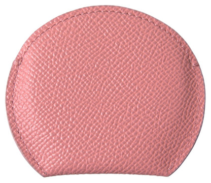 Chic Pink Leather Hand Mirror Holder