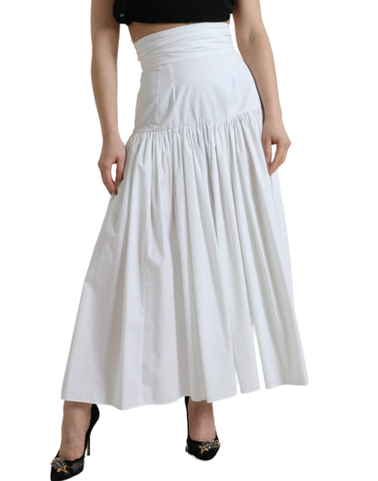 Elegant High Waist Cotton Maxi Skirt