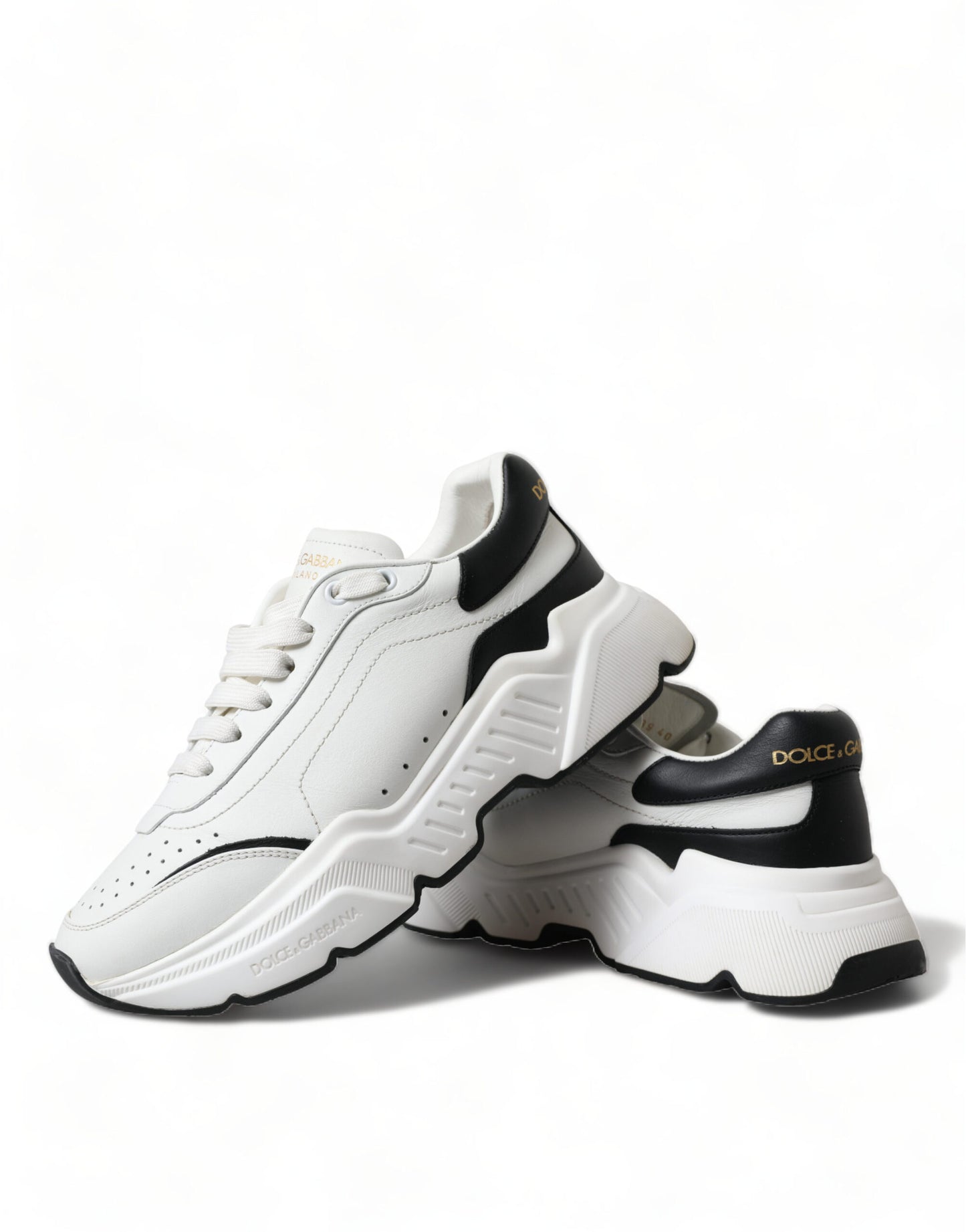 Chic Black & White Daymaster Leather Sneakers