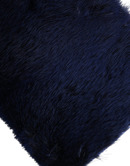 Exquisite Blue Mink Fur Shoulder Bag