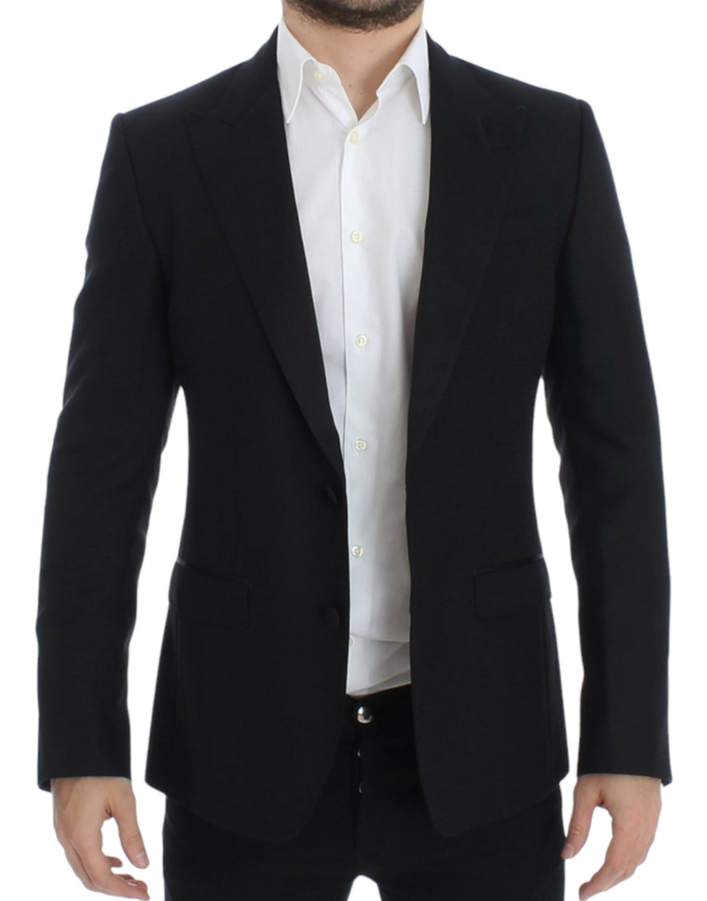 Elegant Black Silk Blend Sicilia Blazer