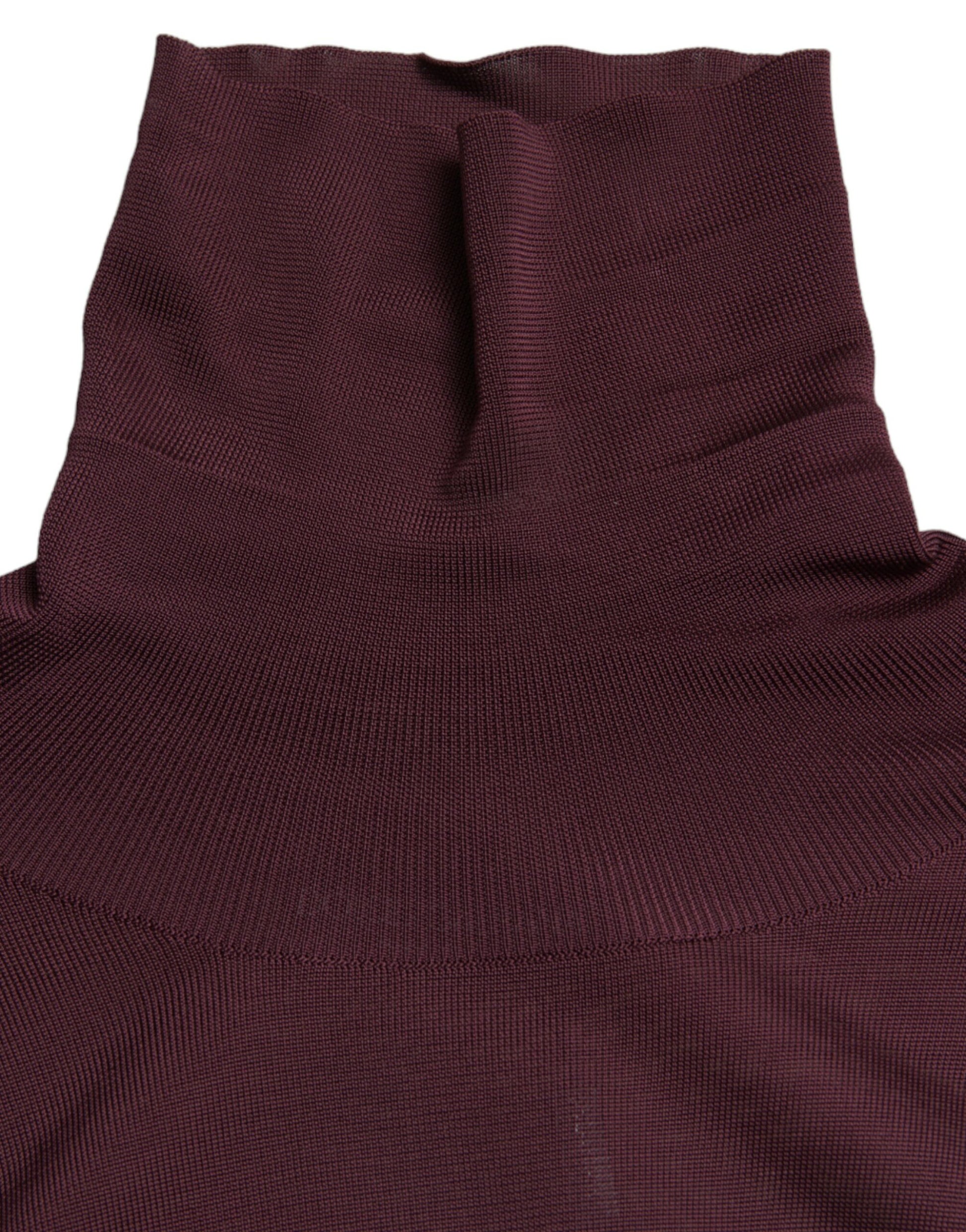 Maroon Turtleneck Viscose Sweater