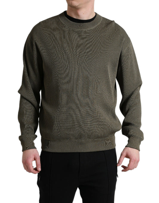 Elegant Green Crew Neck Sweater