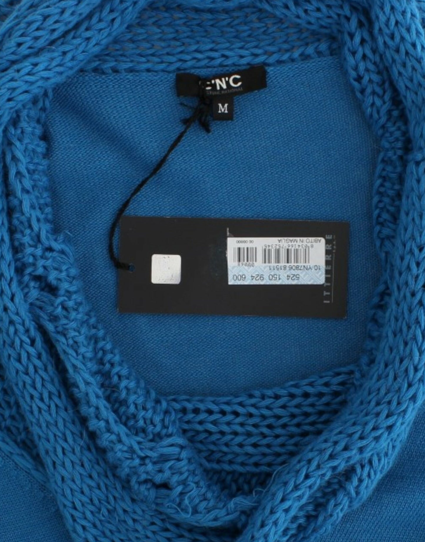 Chic Blue Scoop Neck Knit Sweater