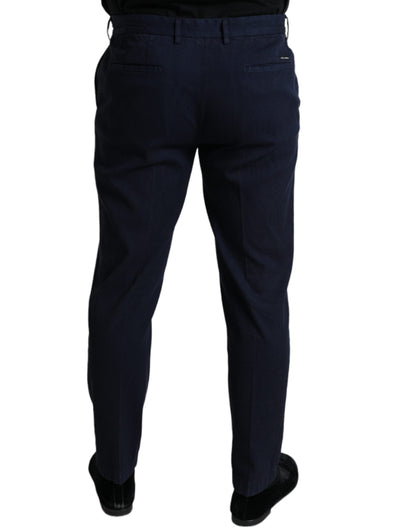 Elegant Dark Blue Skinny Dress Pants