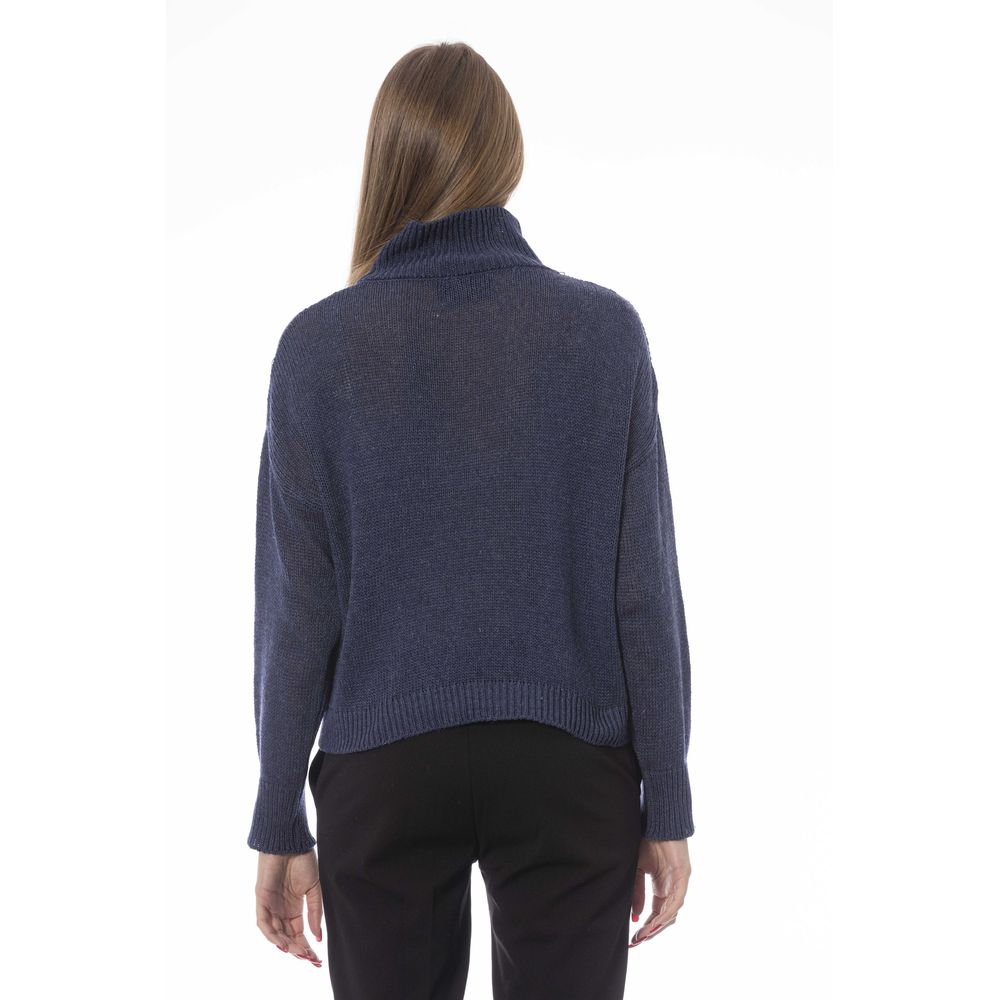 Blue Wool Women Sweater