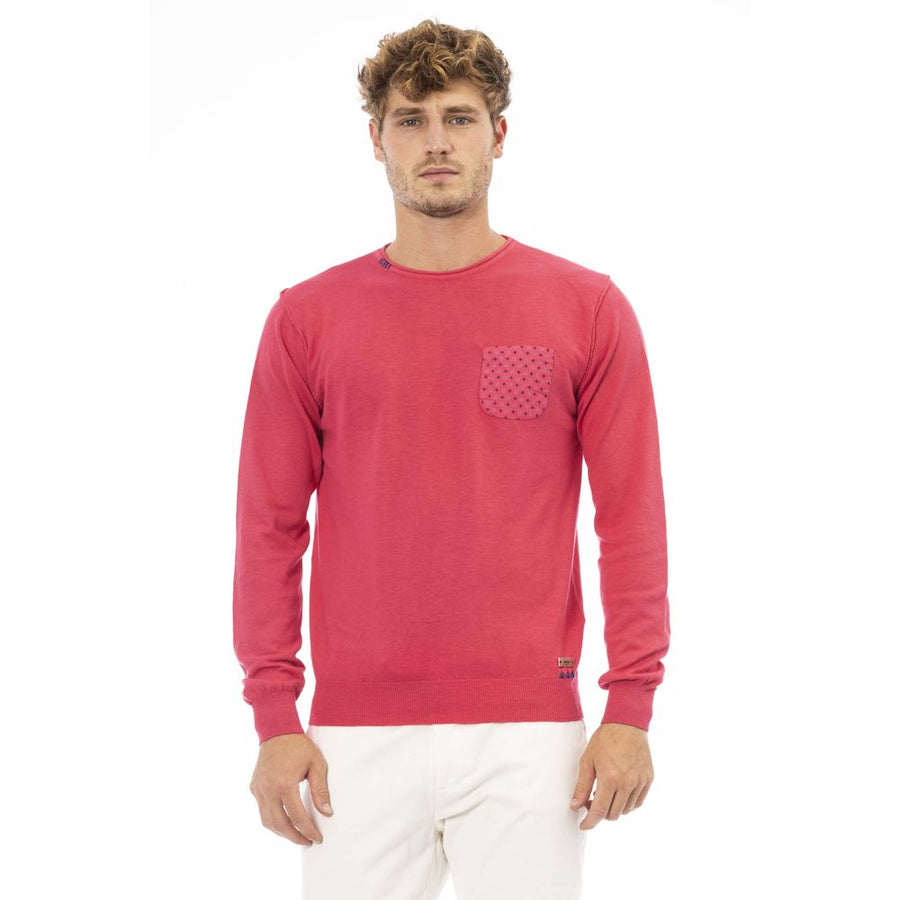 Red Cotton Men Sweater