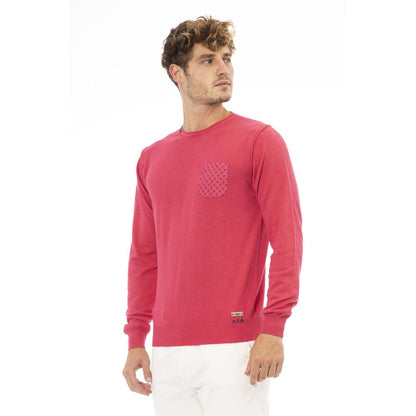 Red Cotton Men Sweater