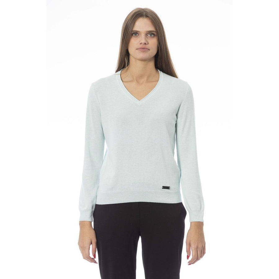 Light Blue Cashmere Women Sweater