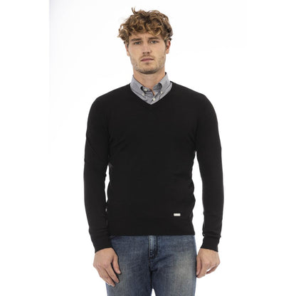 Black Wool Mens Sweater