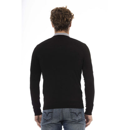 Black Wool Mens Sweater