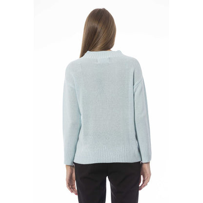 Light Blue Wool Women Sweater