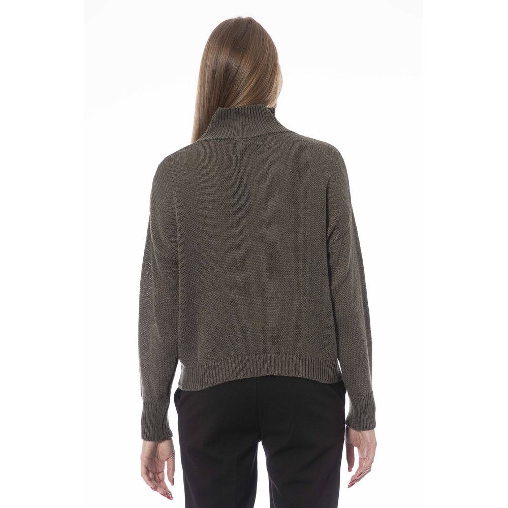 Green Viscose Women Sweater