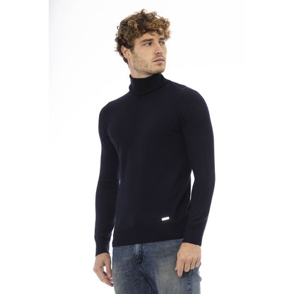 Blue Wool Men Sweater