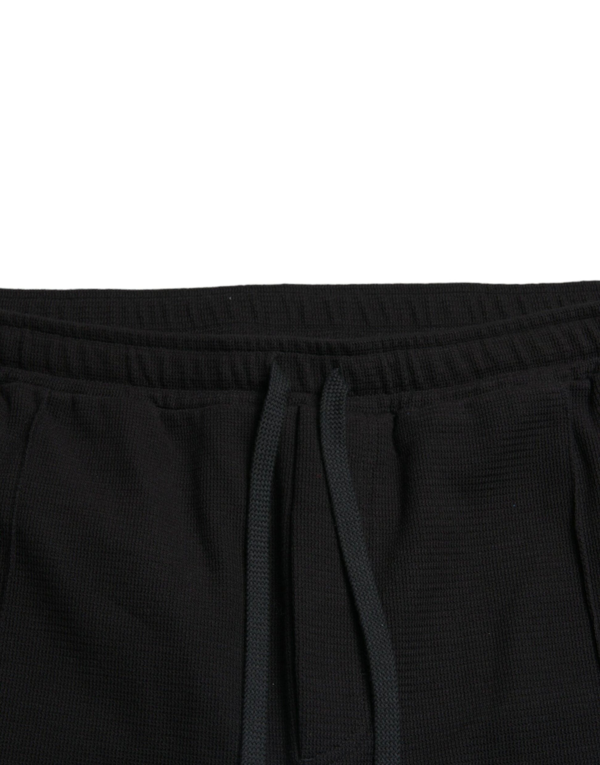 Elegant Black Cotton Blend Jogger Pants