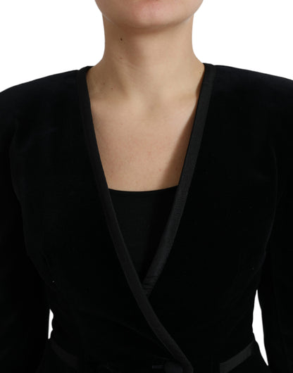 Elegant Double Breasted Cotton-Silk Blazer