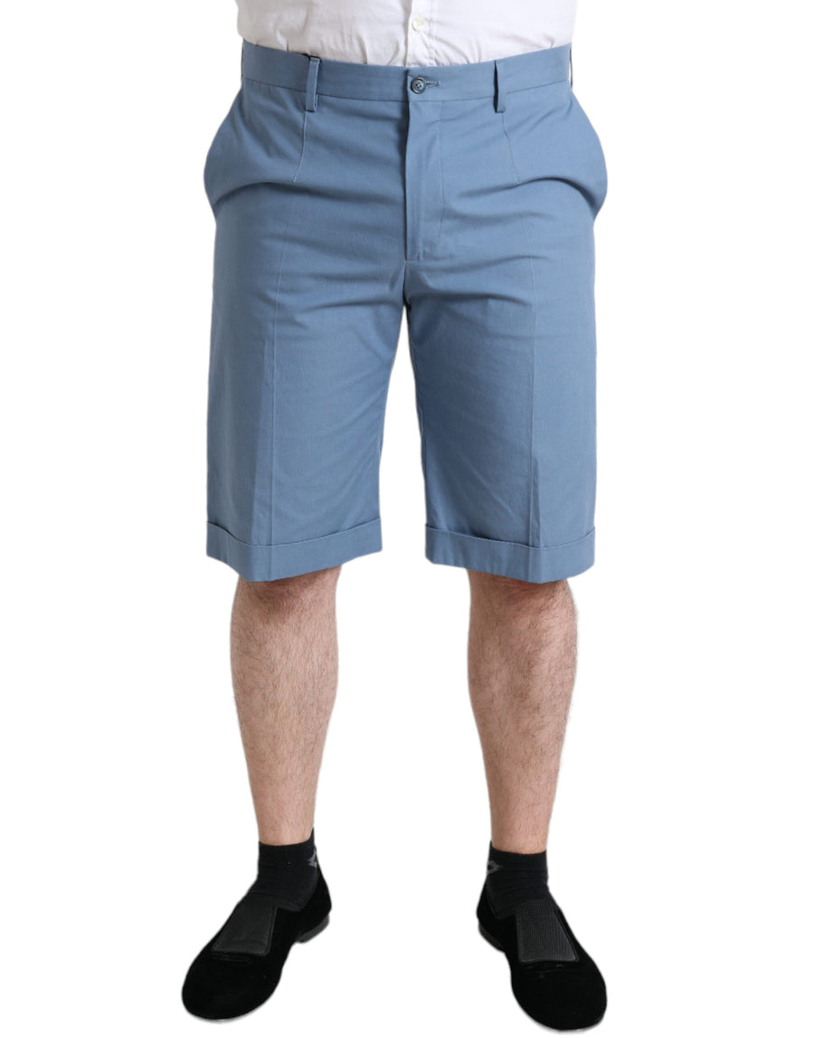 Sky Blue Cotton Bermuda Shorts