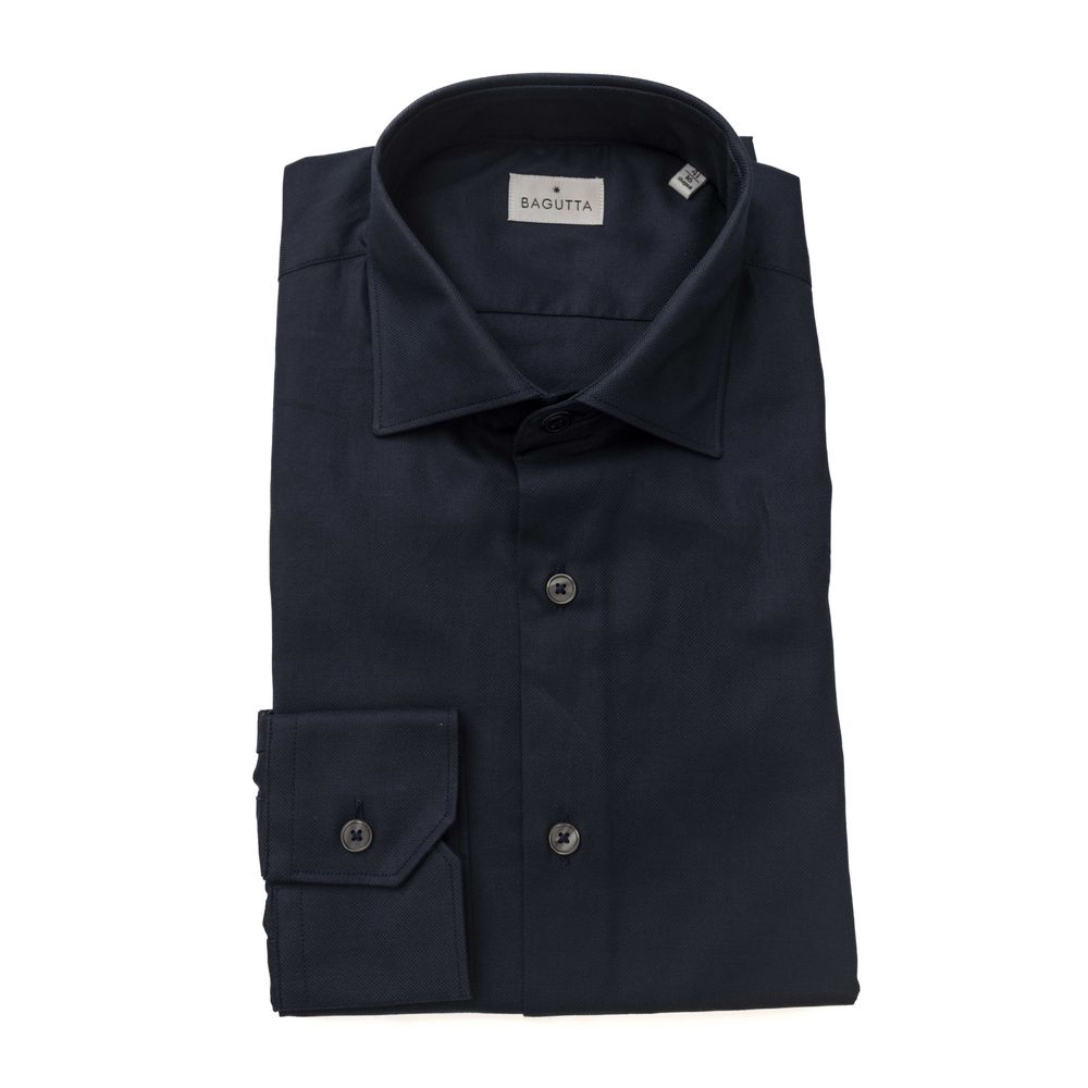 Blue Cotton Men Shirt