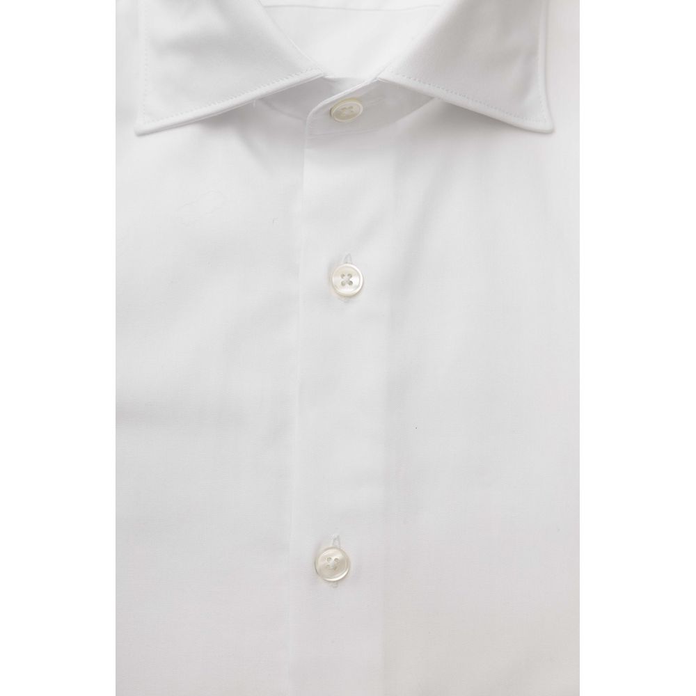 White Cotton Men Shirt