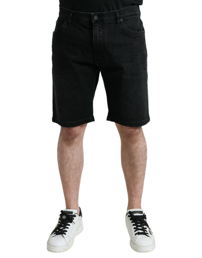 Chic Black Bermuda Denim Shorts