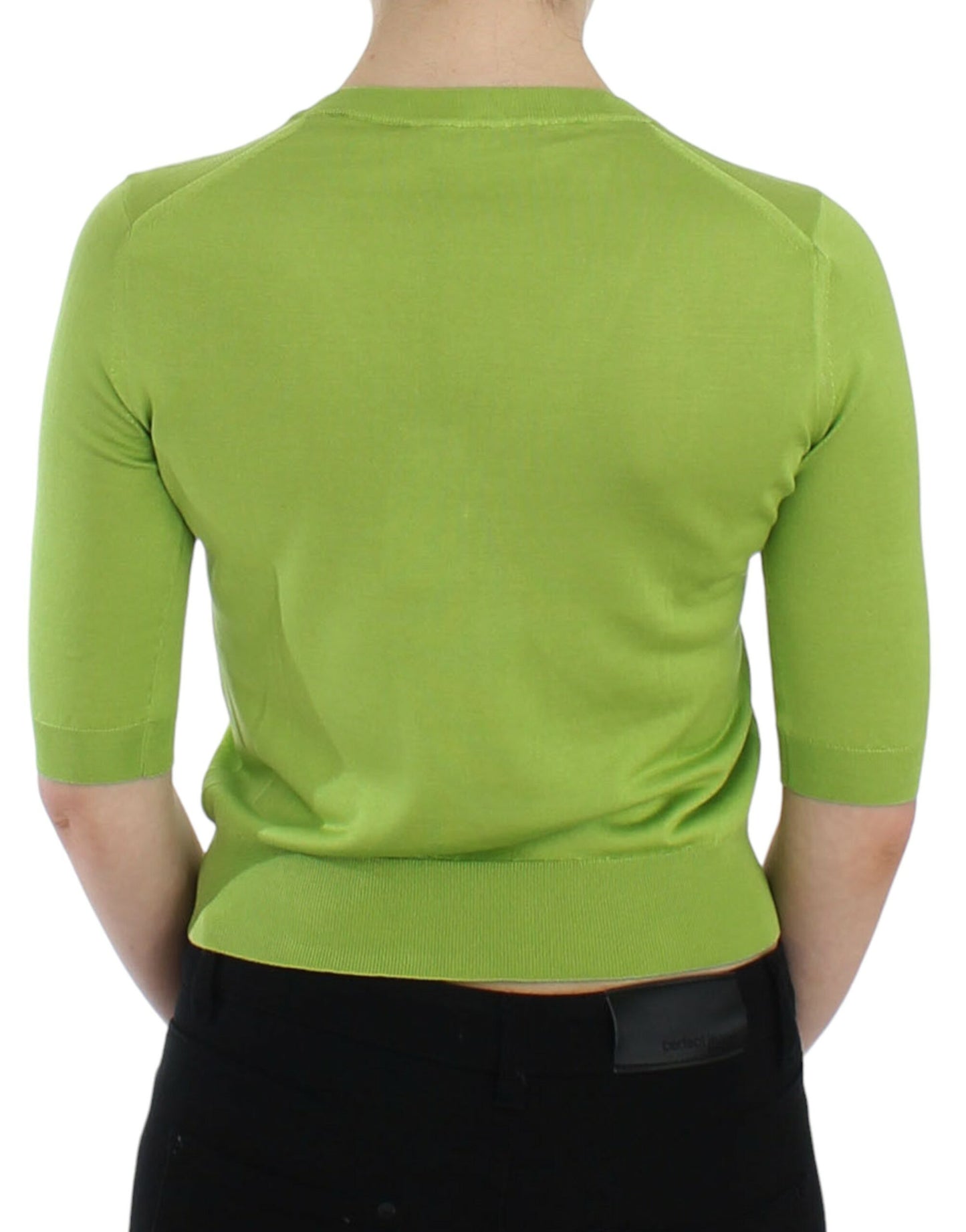 Emerald Green Wool V-Neck Pullover