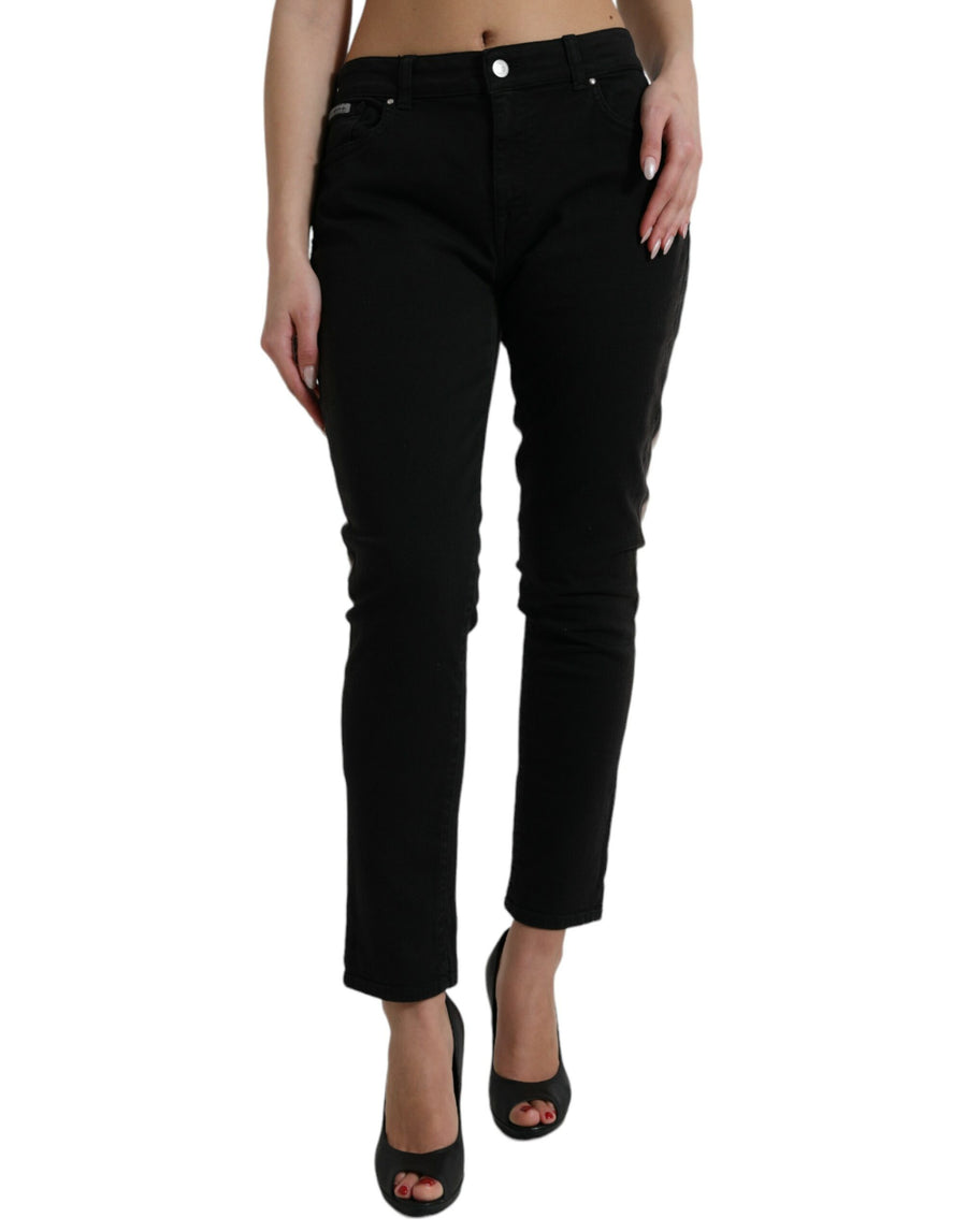 Elegant Mid-Waist Stretch Jeans